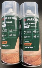 2 X 400ml Parkside Aerosol Spray  Gloss Top Coat Paint/ Wood/metal/plastic