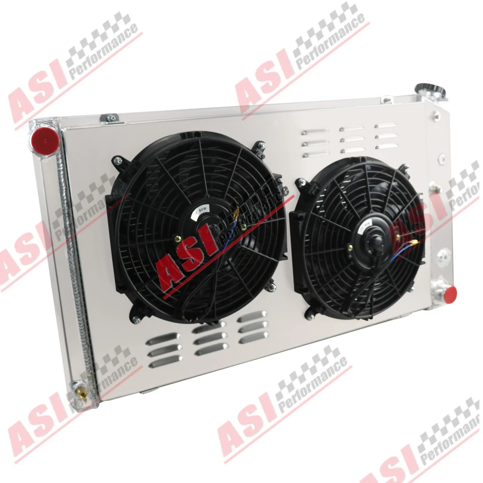 4Row Aluminum Radiator+Shroud Fan FIT 1968-1972 Chevelle Cutlass Lemans GTO 7.4L Foto 4 de 4