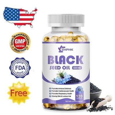 120 Black Seed Oil Capsule - 100% Pure Organic COLD PRESSED Cumin Nigella Sativa