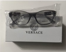 Versace Rectangular Black Plastic Full Rim Eyeglasses Frames GP23240 52-17