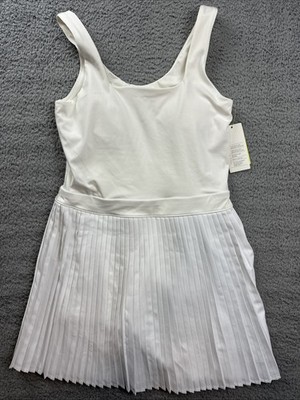 All in Motion Dress Womens Medium White Pleated Active Built in Shorts UPF 50+