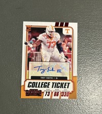 2021 Panini Contenders Draft Picks Trey Smith Red SP Auto RC Chiefs Rookie Card. rookie card picture
