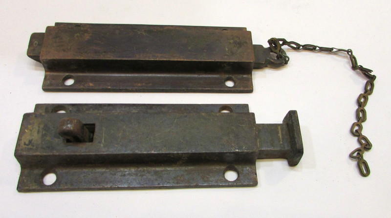 2 Slightly Different Antique Classic Iron Spring Bolt Barn Shed Gate Door Latch