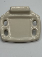 NOS VTG Porcelain Dish Toothbrush Holder Retro Restoration Off White