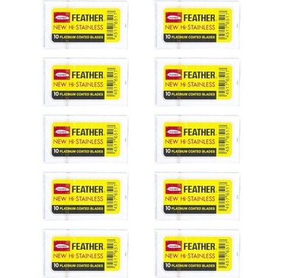 100 Feather Double Edge Shaving Blades Pack Count For Safety Razors