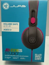 Headphones JLab JBuddies Studio On-Ear Kids Wired Headphones-Pink  NEW!