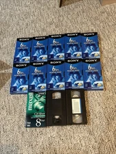 Lot of 12 Blank VHS Cassettes + 1 VCR Head-Cleaning Cassette Included - Tested