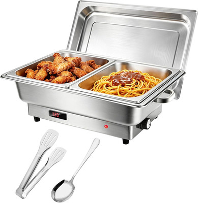 Elektrischer Chafing Dish 9L Edelstahl Buffetwärmer mit Temperaturanzeige