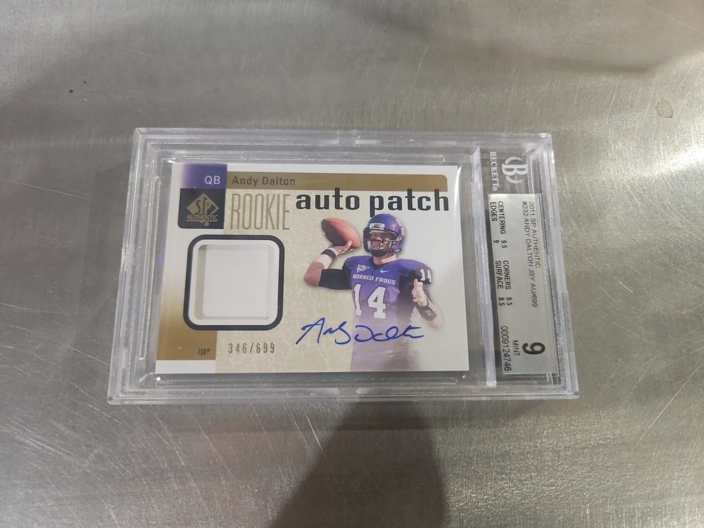 Andy Dalton SP Authentic #232 Autograph Patch