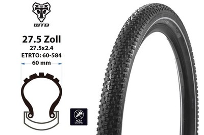 27.5 Zoll Reifen WTB Intersector 27.5x 2.4 Reflexstreifen 60-584 Flat Guard