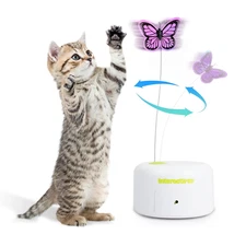 Motion Sensor Interactive Cat Toy Fluttering Butterfly with 1 Replacement