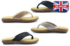 Cipriata Womens Glitter Sandals Ladies Toe Post Diamante Thong Sandals Flip Flop