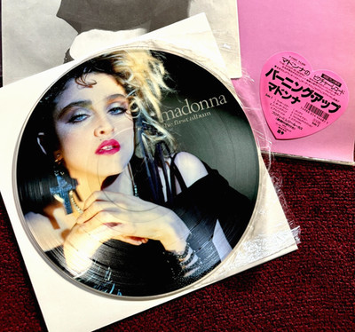 MADONNA  FIRST ALBUM JAPAN 12''  VINYL PICTURE DISC PROMO HEART OBI HOLIDAY MINT