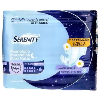 SERENITY PANNOLONE MUTANDINA MAXI NOTTE TG.L 14PZ CAMOMILLA