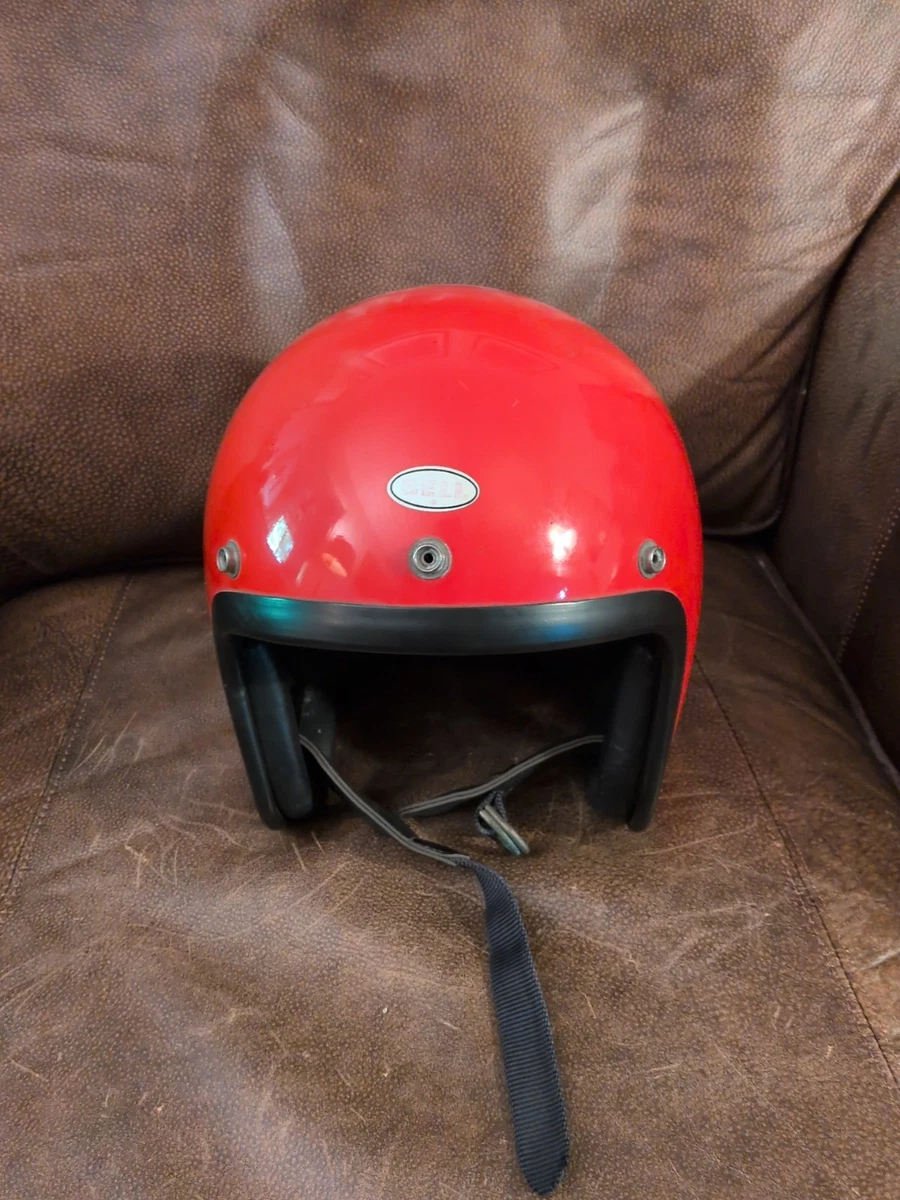 Vintage BELL 500-TX Orange Motorcycle Auto Racing Snell Helmet