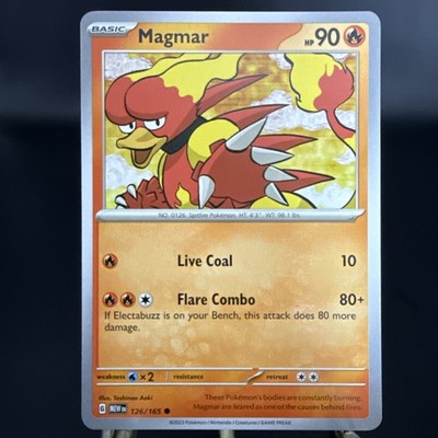 Pokémon TCG Magmar 126/165 SV:151 EN Basic Common Regular HP90 NM