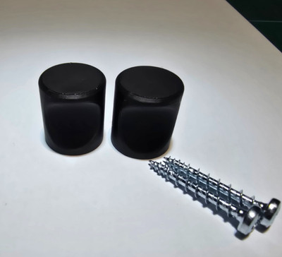 2 Stück schwarze Schrank Schubladenknöpfe 20 mm Schranktürgriffe Griffe + Schrauben