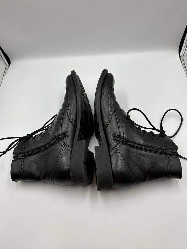 Kenneth Cole Unlisted Men's Blind Sided Wingtip Ankle Boots Black Sz 8 Zip Up - Image 4 of 4
