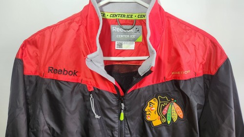 Giacca da hockey Chicago Blackhawks Reebok Kineticfit taglia large cerniera intera - Foto 2 di 4