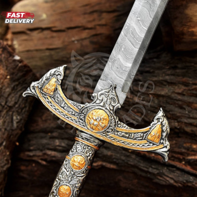 Handmade Knights Templar Sword   Medieval Crusader with Scabbard