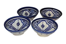 Moroccan Handmade Dipping Sauce Bowl Set of 4 Small Serving Pinch Spices Butter