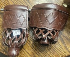 Set of 6 PU Leather Billiard Pool Table Pockets. Replacement Web Drop Bag Set