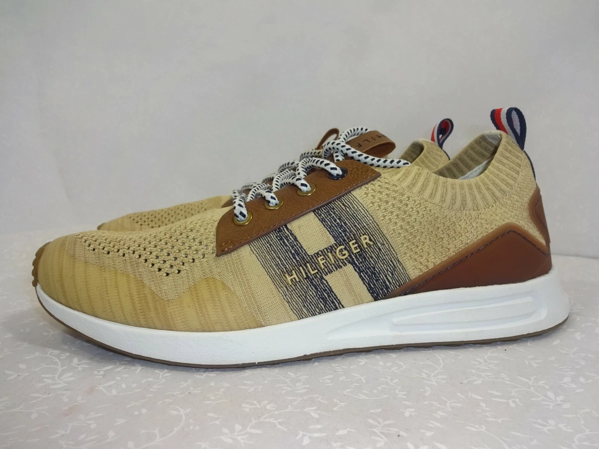 Tommy Hilfiger Lew Mens Size 9.5 Ivory Sneaker Shoes Lace Up Low