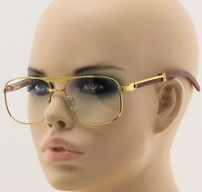 New Mens Womens Clear Lens Fashion Vintage Retro Designer Glasses Frame Wood 80s