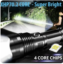 Powerful Flashlight XHP70.2 26650 Rechargeable Zoom Torch LED FLASHLIGHT