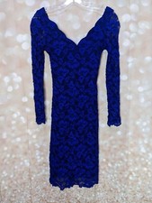 Molly Malloy Women's/Junior's Royal Blue Lace Overlay Long Sleeve Dress Size 6