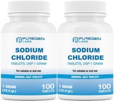 Puregen Sodium Chloride Tablets Normal Salt 1 GM 1000 mg 100 Tablets Pack of 2