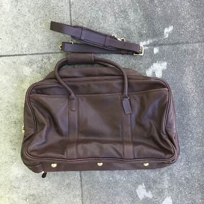 Vtg COACH Brown Leather Carry-on Shoulder Duffle Bag NO M1S-0512 Vtg COACH Brown Leather Carry-on Shoulder Duffle Bag NO M1S-0512