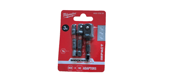 "Milwaukee SteckschlüSseleinsatz Adapterset Sechskantaufnahme 1/4 + 3/8 + 1/2 \""-image