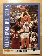 1992 Kelloggs College Basketball Greats Larry Bird #7 Indiana State Sycamores