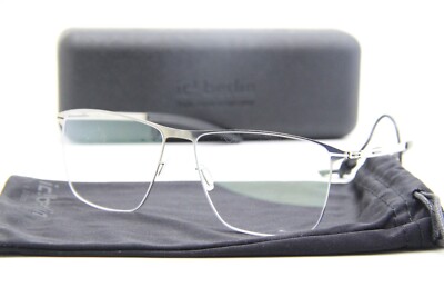 NEW IC! BERLIN JORAN SHINY GRAPHITE BLACK AUTHENTIC EYEGLASSES W/CASE 53-14