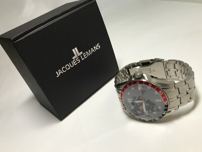 Jacques Lemans Uhr 1-1991D Herrenuhr Männeruhr Edelstahlarmband Armbanduhr