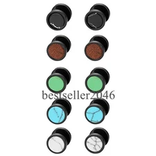 2pcs Stainless Steel Turquoise Stone Barbell Stud Earrings for Men Women Pierced