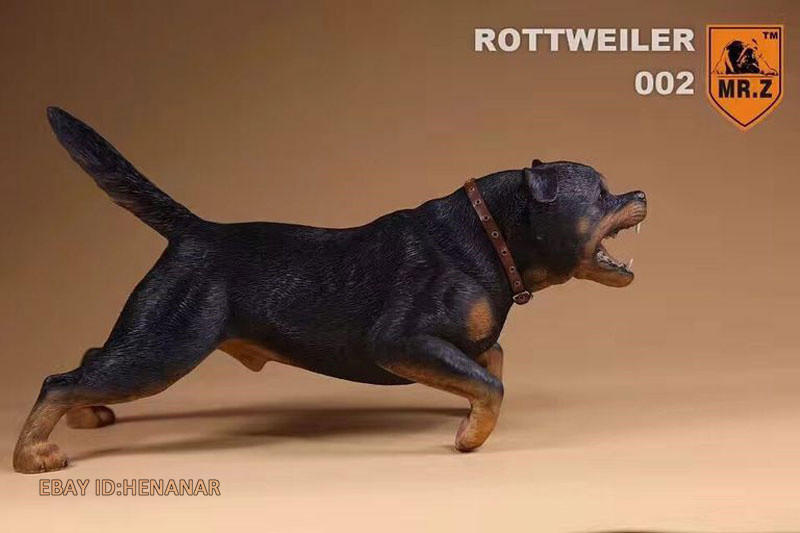 JXK 1/6 Black Rottweiler Germany Animal Model Resin Figure