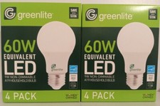 8 60W Equivalent LED 9W Non-Dimmable A19 GREENLITE Bulbs 800 Lumens 3000K