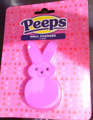 NEW pink PEEPS bunny shaped Power Bank 2000 mAh 2.1 amp wall charger USB