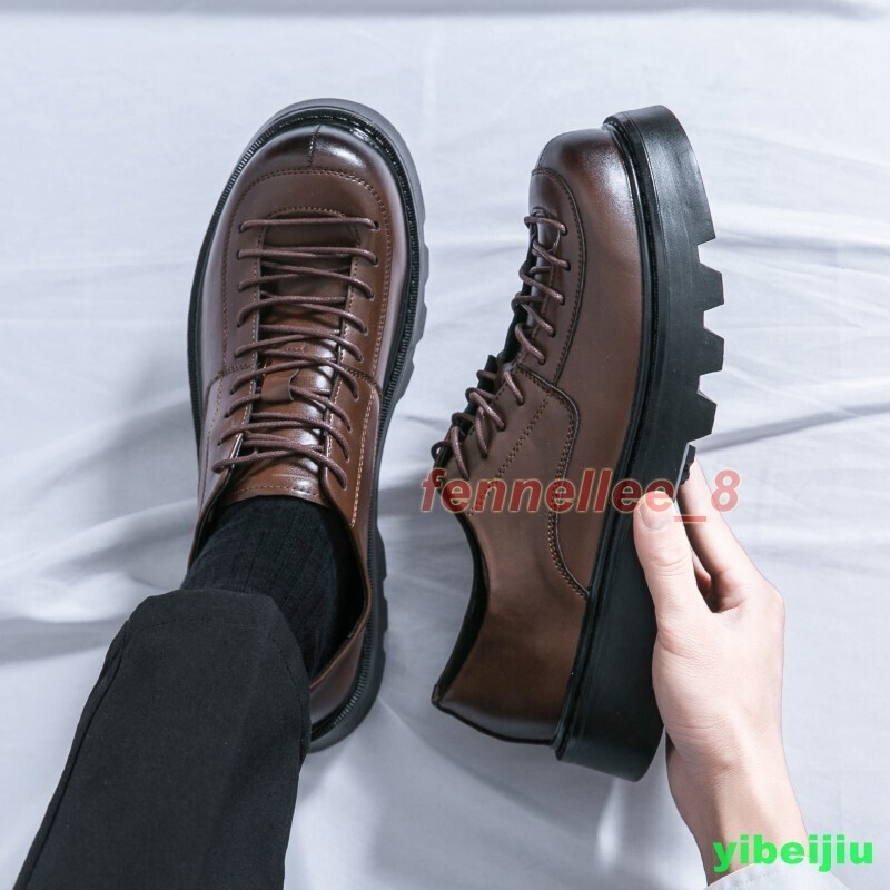 SAOLA Scarpe derby uomo punk stringate eleganti formali pelle plateau suola spessa primavera