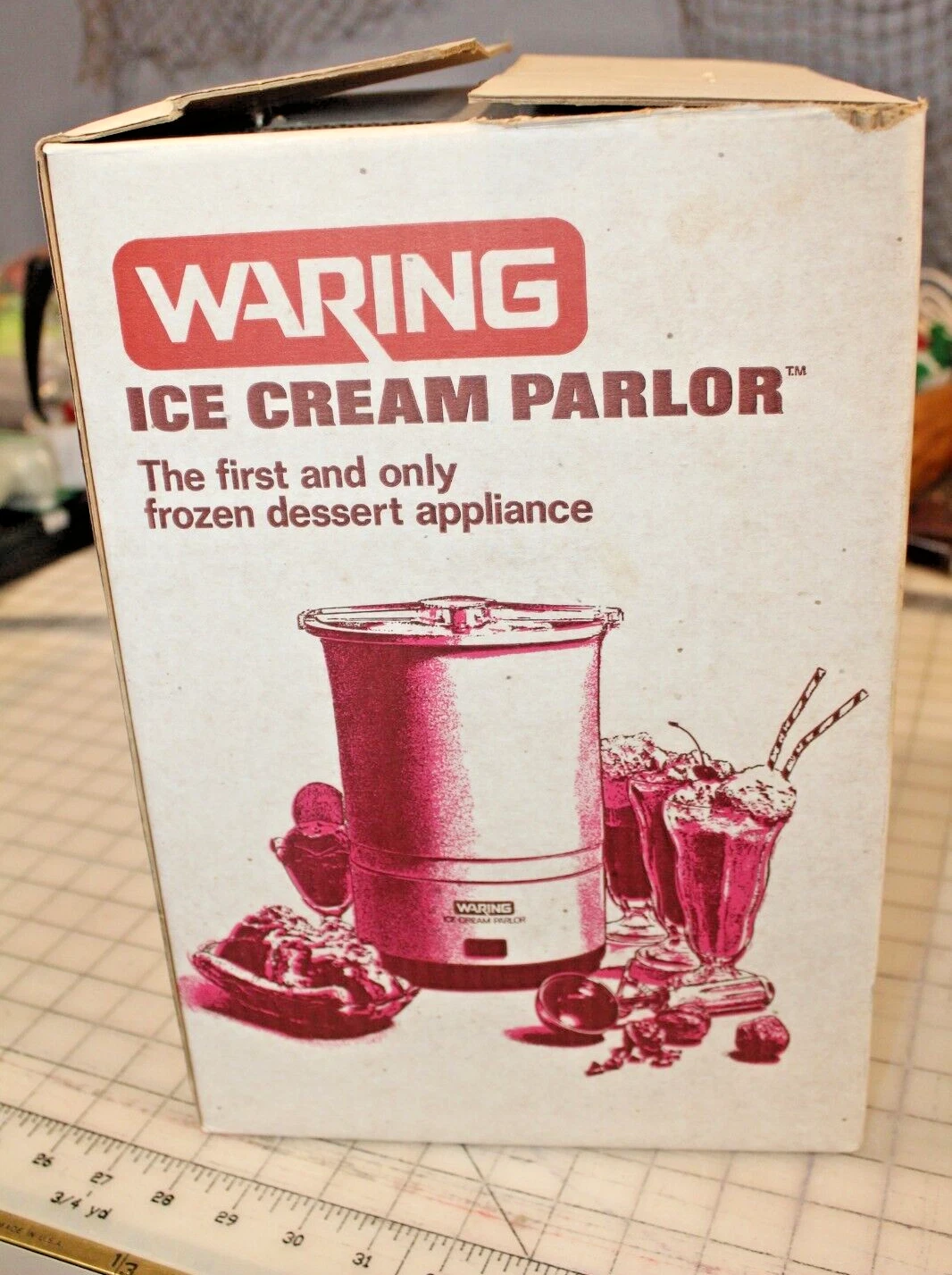 Vintage Waring Ice Cream Parlor Ice Cream Maker Electric Model CF520-1 White