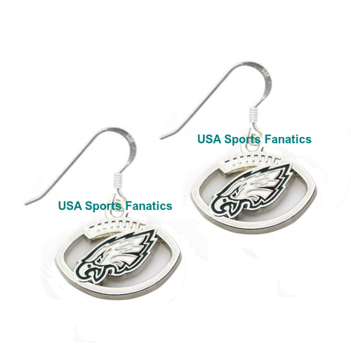 Philadelphia Eagles Football Logo Pendant Necklace &amp; Earring Set 925 ...