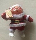 Set 2 Vintage Felt Flocked Bowling Santa Claus & Gift Santa Christmas Ornaments — photo 3
