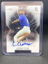 2021 CALVERT CLARK LEAF PERFECT GAME AUTO BLACK PARALLEL ROOKIE #43/50