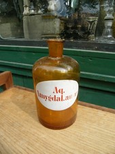 Antiker Apothike-Glasflakon F&uuml;r Arznei Pharmacie Flasche Aq. Amygdal.amar
