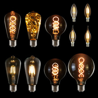 1-6X Led Edison Glühbirne E14, E27 Retro Glühlampe Kerze Led C35L St64  Lampen | Ebay
