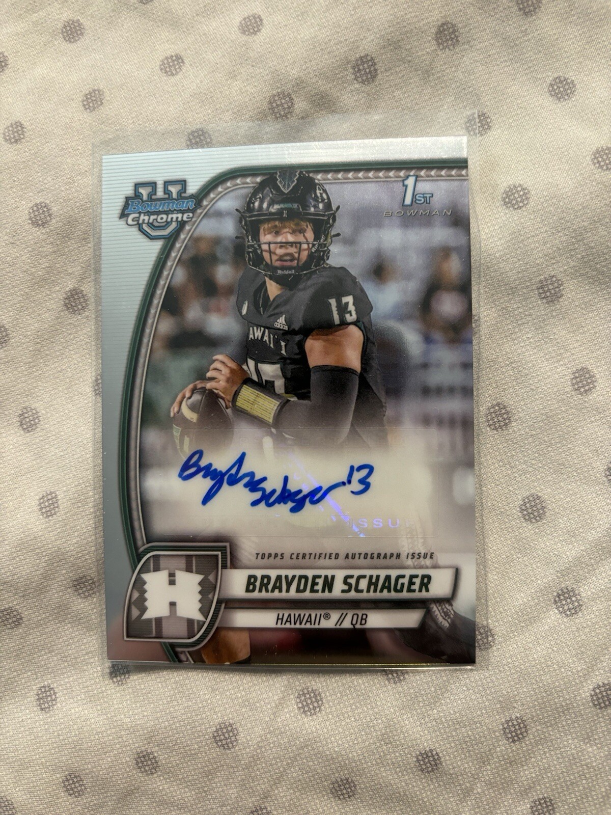 2024 Bowman University Chrome Brayden Schager Base Auto 1st RC Hawaii