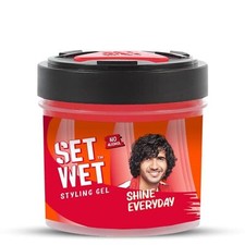 2 pack of Set Wet Styling Hair Gel for Men - Shine Everyday, 250gm Hold, High Sh