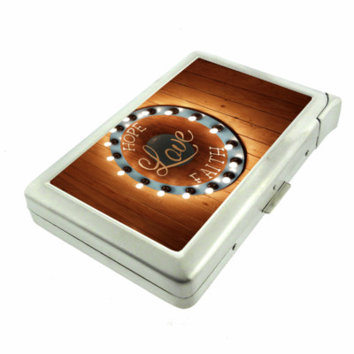 faith cigarette Hope Love Faith Em1 Cigarette Case with Built in Lighter Metal Wallet